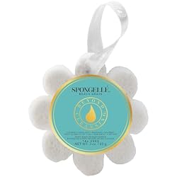 Spongellé Beach Grass Wild Flower Bath Sponge | Built-in Body Wash & Body Scrubber, Shower Loofah Sponge for Women | 14+ uses