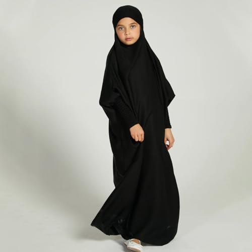 FYMNSI Kids Girls Prayer Clothes Muslim Abaya Jilbab Hijab Dress Full Length Robe Burka Arab Islamic Dubai Kaftan Thobe Gown2