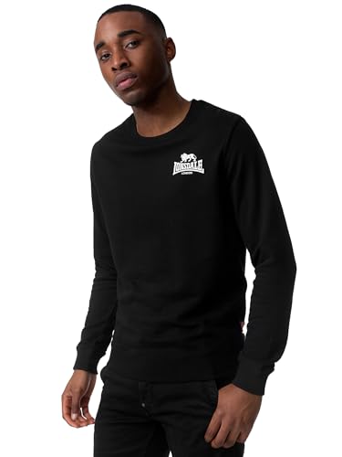 Lonsdale Herren Rundhals Sweatshirt LONGRIDGE schmale Passform, Black, L