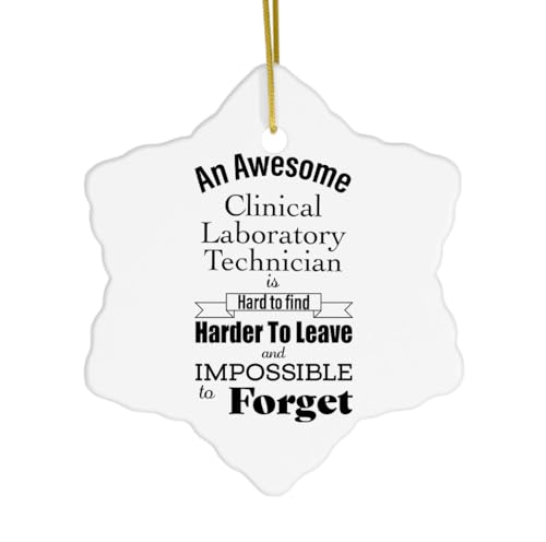 Thank You Gifts for Clinical Laboratory Technician Snowflake Ornament for Christmas Tree Him Her Men Women Friend Appreciation Birthday Merry Xmas New Year Party Him Her