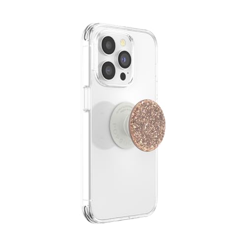 Image of PopSockets Adhesive Phone Grip, Holder, Phone Stand, Glitter - Foil Confetti Rose Gold