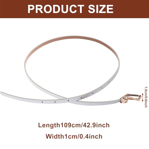 Uoeo Set of 10 Womens Thin Belts Women Skinny PU Leather Belt Adjustable Thin Waist Belt2