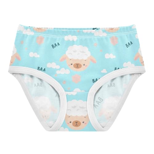 Cotton Toddler Underwear Floral Adorable Sheep Light Blue Clouds Panties Little Girl Durable Kids Undies Briefs 2t
