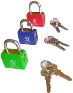 Auraaq Small Size Padlocks Securing Luggage for Travelling Schools, Gym and Baggage Multicolor Pack of 3-image-47