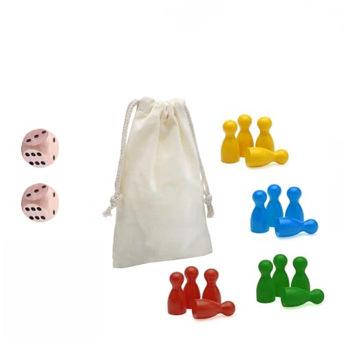 Lot de 19 Pions en Bois pour Jeux de Société, Figurines de Jeu Colorées, Pions pour Jeux De Société 4 Couleurs Cônes en Bois Pions de Jeu en Bois...