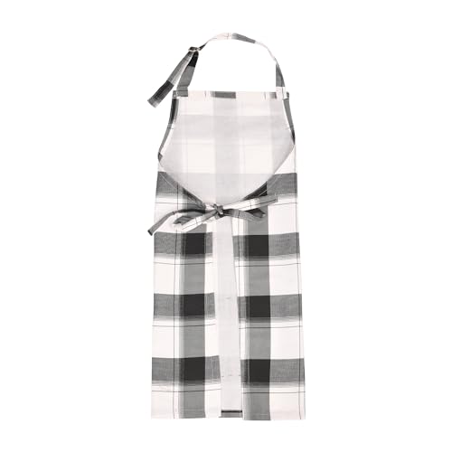 Image of Cotton Kitchen Apron Pack of 2, Checkered Cooking Apron for Women & Home Cooks, Adjustable Strap, Large Pockets, Black and White