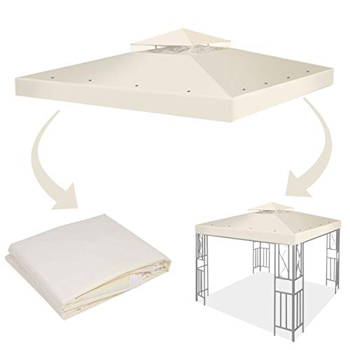 10\' X 10\' Gazebo Replacement Canopy Top Cover - Beige, Double-teir - Thumbnail 3