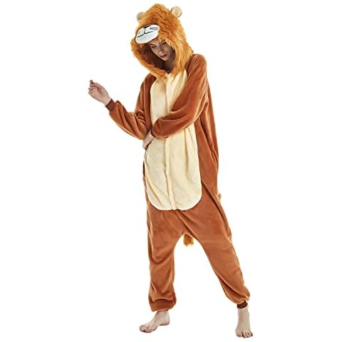 CHOBES Animal Pajamas Onesies for Women Men Teens Halloween Cosplay Costume Christmas Fancy Dress Lion M Cover