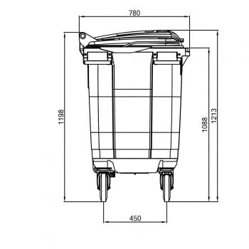 ESE Conteneur à déchets Professionnel 660 L - Robuste et éco-Responsable 100% recyclé - Poubelle 4 Roues dont 2 avec Frein - Anthracite – Fabriqué en France
