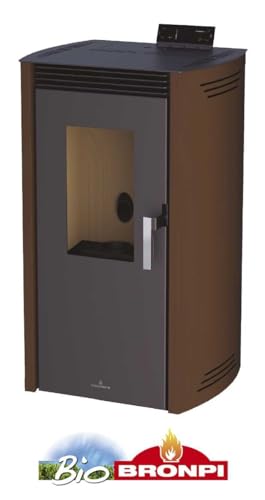 ESTUFA DE PELLET BRONPI MODELO NOA 12 KW COLOR MOKA