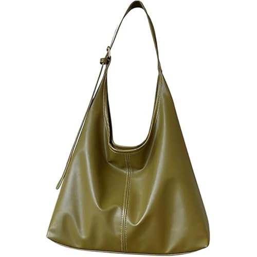 Bolsa Hobo feminina - Bolsa de couro vegano, bolsa de ombro e bolsa feminina grande bolsa de ombro macia, Verde