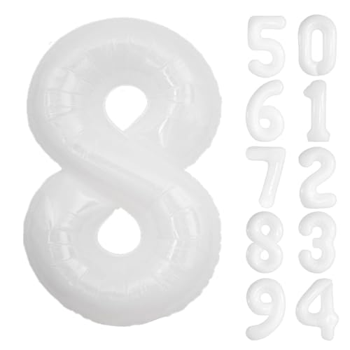 Diva 数字バルーン ビッグ約90cm バルーン 風船 大きい 巨大 数字 ビッグバルーン 大きい風船 飾り付け 誕生日 記念日 イベント 内祝い くすみ 8 ホワイト
