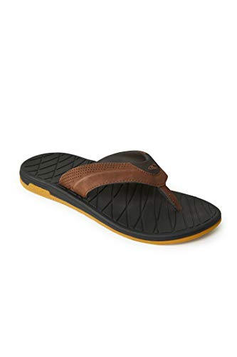 O'NEILL Faux Leather Flip Flop Sandal (Brown/Mission, 8)
