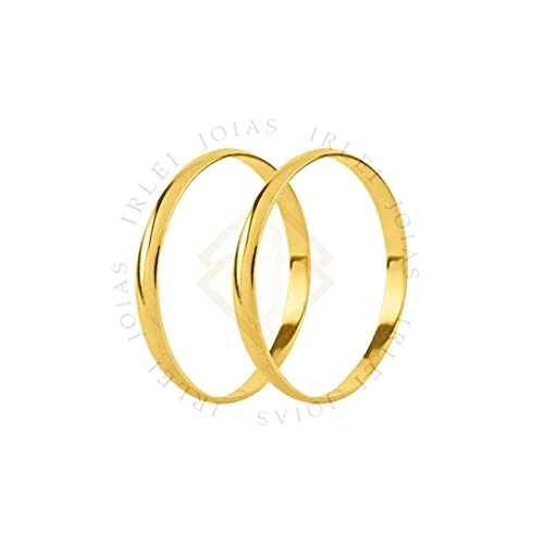 Par De Aliança Em Ouro 18k Peso Médio 2.0 Gramas (o Par)