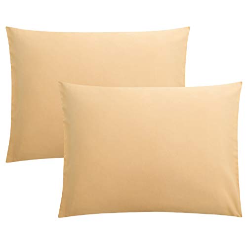 FLXXIE Microfiber Pillow Cases Standard Size, Soft Pillowcases with Envelope Closure, Wrinkle, Stain Resistant Pillow Covers, 20x26, Light Taupe
