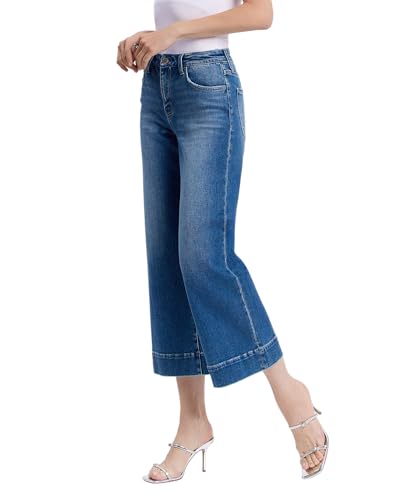 Flying Monkey High Rise Crop Wide Trouser Jeans F60344