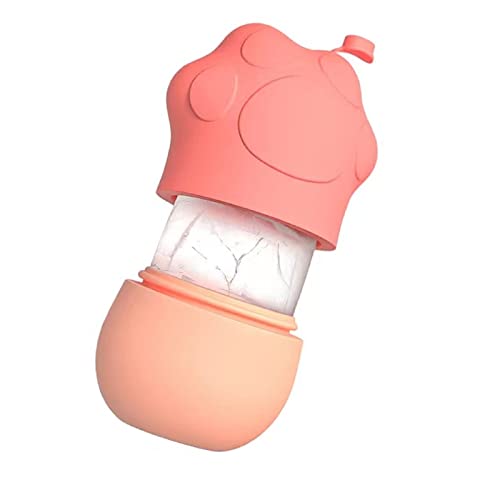 Silicone Ice Roller for Face With Face Cleaning Brush,Facial Ice Roller Skin Care Tool Face Massage Eye Puffiness Relief Beauty Gift for Women (Pink)