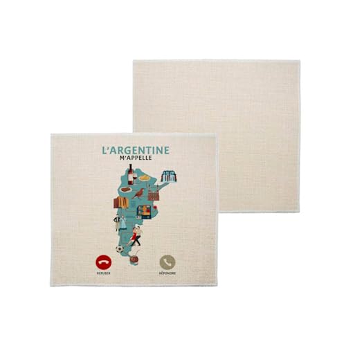 sous Verre en Lin - L'Argentine m'appelle Voyage Passion Culture - 1 unité (100 x 100 mm)