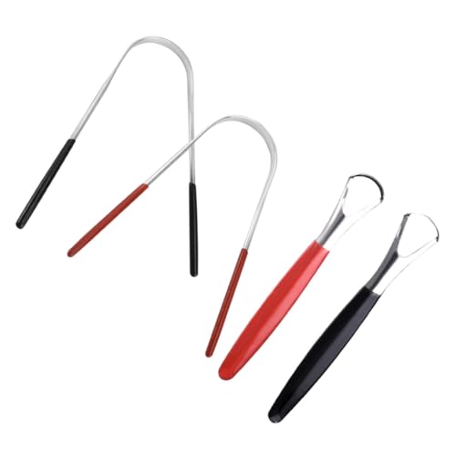 BESTYASH Ergonomic Tongue Scrapers 4 Pack Oral Cleaners for Boys and Girls Brush Tongue Brush Breath Freshener