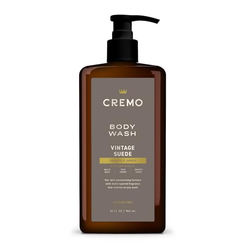 Cremo Rich-Lathering Vintage Suede Body Wash for Men, 32 Fl Oz