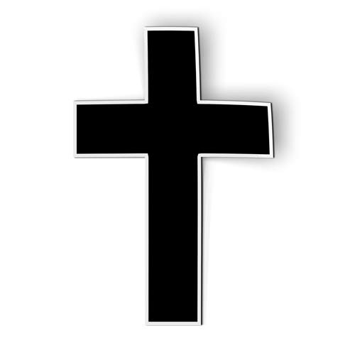 Cross Simple Black Faith - Magnet - Car Fridge Locker - 6"