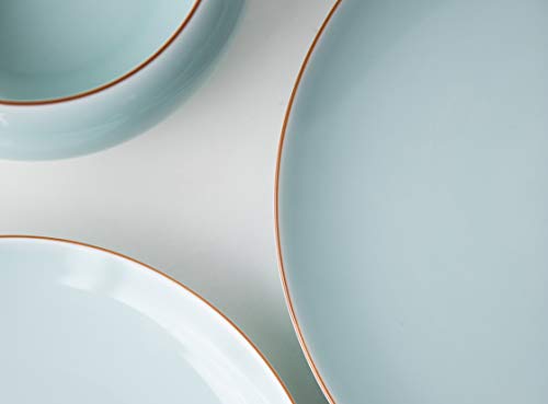 Pangu Handmade 8-Piece Dinnerware Set, Service For 2, Qingbai Ware, Shadow Green, 2 Bowls, 2 Dishs, 2 Salad Plates, 2 Mugs, Kitchen, Yingqing #TOP4