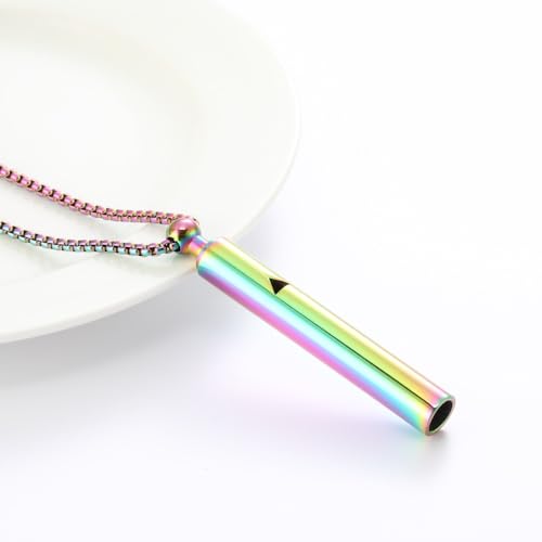 LAMKHOO Breathing Necklace for Anxiety Relief Breathlink Quit Smoking Vaping Necklace Stop Smoking Aids Fidget for Smoking Cessation Fum Vaporless Smokeless Inhaler for Adult Women Men (Rainbow, 1)