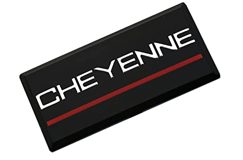 Image of SSDD 2pcs Cheyenne Cab Emblems Replacement for 88-94 Chevrolet Side Roof Pillar 3D Badge Nameplate (Chrome /Red)