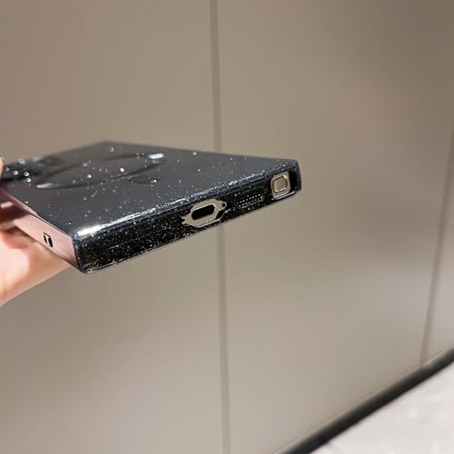 MINSCOSE for Samsung Galaxy S23 Ultra Magnetic Neon Phone Case[Compatible with Magsafe],Cute Bling Glitter Thin Slim Shockproof Sparkly Cover for Women Girl for Samsung Galaxy S23 Ultra -Black