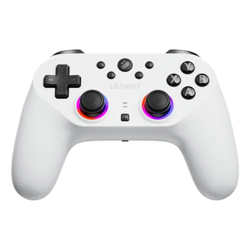 Image of leadjoy Saber Plus Wireless Game Controller, TMR Joysticks, Hall Effect & Tactile Dual Triggers Gaming Controller, 1000Hz Polling Rate, RGB Lighting for PS4 /Switch1 /2 /PC /Android /iOS, White