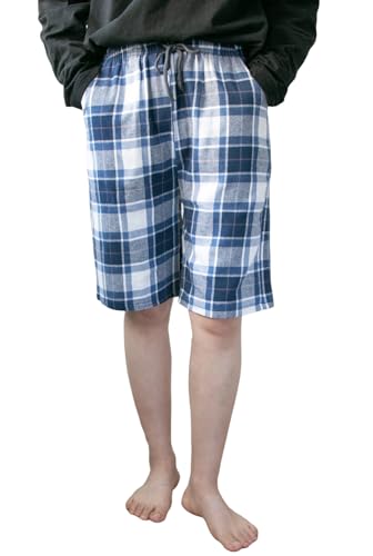 Boys Lounge Pajama Shorts Cotton Plaid Sleep Pants Soft Comfy Elastic Waist Drawstring with Pockets for Kids2