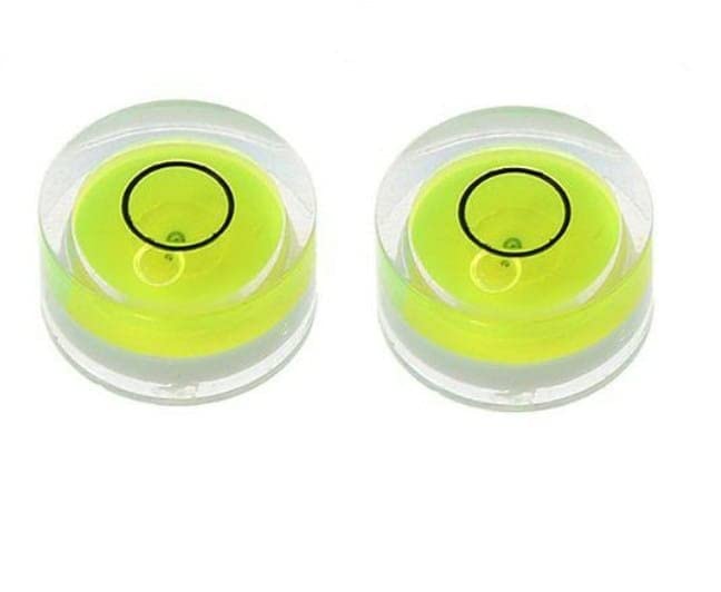 Pack of 2 Spirit Level Bullseye Micro Button Level for Perfect Level of Various Things(15mm, Yellow) (Pack of 2)