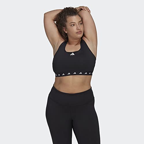 Sujetador deportivo de soporte medio adidas Powerreact Techfit negro 1X 2
