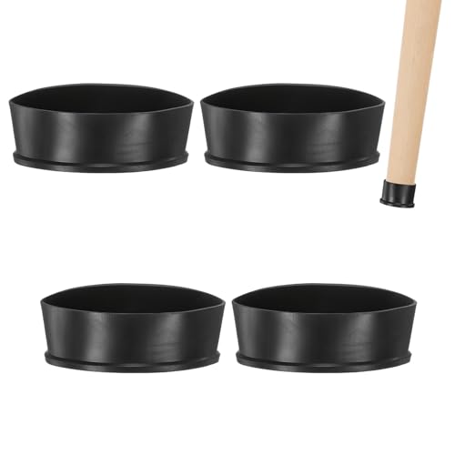 Image of M METERXITY 4-Pack Chair Leg Caps, 4 Inch(100mm) PVC Chair Leg Floor Protectors for Folding Chairs /Metal Chairs /Furniture Table /Hardwood Floors, Round Non-Slip Cover End Tips [Black]