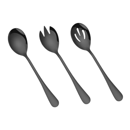 MUCKLILY Cubiertos De Acero Inoxidable Cucharas para Ensalada Prácticos y Fáciles De Limpiar