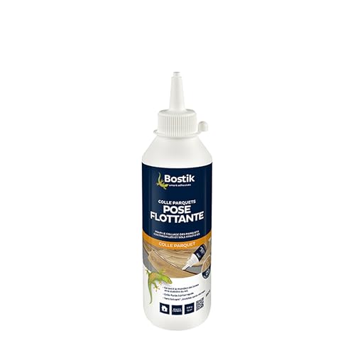 Bostik - Colle Parquets Pose Flottante - Parquets contrecollés et stratifiés- Assemblage Des Lames et Rainures - Collage Fluide Et Rapide - Biberon 500 g