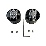 Angel-Wings-Cross-Front-Axle-Cap-Nut-Covers-Black-in-Color-Compatible-With-Harley-Davidson-Touring-Road-King-Road-Glide-Street-Glide-Ultra-Dyna