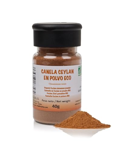 FRISAFRAN | Canela de Ceilán en polvo ECO 40g | Digestivo | especia natural | Combate la fatiga | ceylan-canela | Canela-molida | ceylan | En polvo | sin aditivos | Origen Sri Lanka