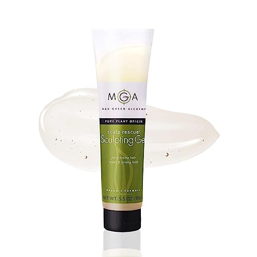 Max Green Alchemy Mga Vegan Sculpting Hair Gel Tube - Organic Formula For Extreme Hair Style For Men & Women | Curly Hair Products Provide Strong Hold & Lasting Control | Color Safe | 5.5 Ounces #TOP6