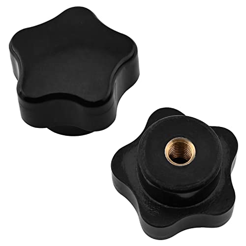 Othmro ハンドル径:32mm ねじ仕様M6 2個入り ベークライト スターノブ ローレットノブ クランプノブ クランプグリップ クランプつまみ ブラック スタッド交換用 ねじハンドル インストールが簡単 自分のDIY ドリルプレス用 耐久性