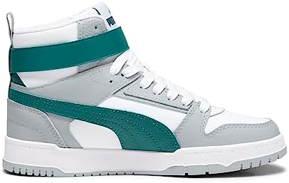 PUMA RBD Game Sneaker, White-Malachite-Cool Mid Gray-Gold, 5 US Unisex Big Kid | Image 3