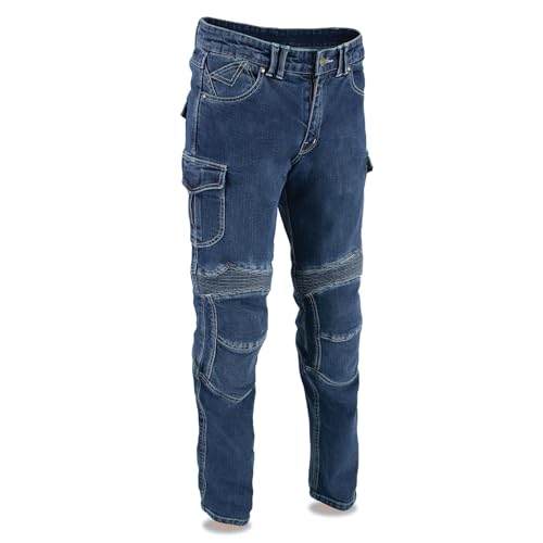 Milwaukee Leather MDM5012 Men's Millennium Blue Knee Flex CE Armored Motorcycle Denim Jeans Reinforced w/Aramid Fibers3