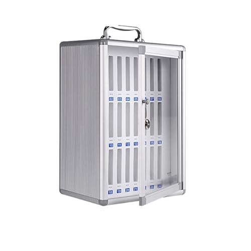 Btsunotr 12-60 plazas Armario De Almacenamiento De Teléfonos Móviles Caja De Seguridad con Cerradura Transparente Y Casilleros Numerados Montable En La para Aula/fábrica/Empresas(24 Slots)
