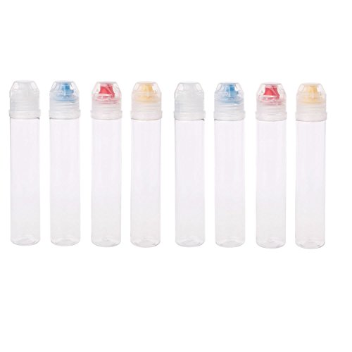 RAYNAG 8 Pack Mini Reusable Plastic Squeeze Bottle Condiment Dispenser For Salad Sauce