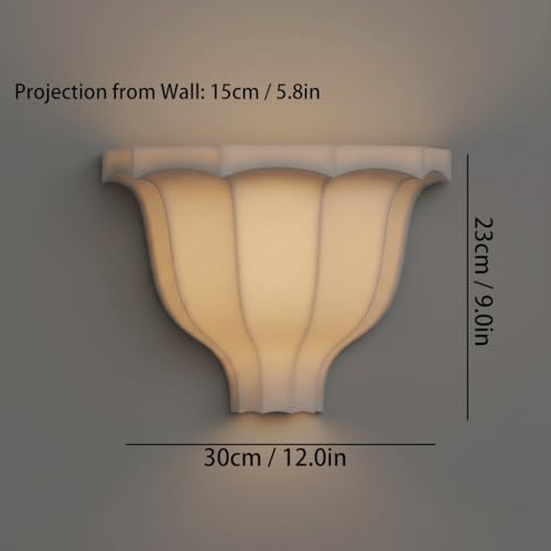 Aplique de pared LED blanco con diseño nórdico estriado e iluminación doble 6