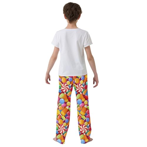 ZZXXB Halloween Candies Boys Long Pants Soft Trousers Elastic Waist Kids Lounge Bottoms with Pockets S-XL3