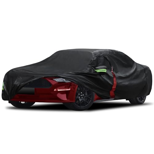 Image of Migaven 6 Layers Car Cover Custom Fit for Ford Mustang 1994-2025, for Chevy Camaro 2010-2025, Waterproof Full Exterior Cover Rain Sun Protection with Door Zipper & Inner Cotton