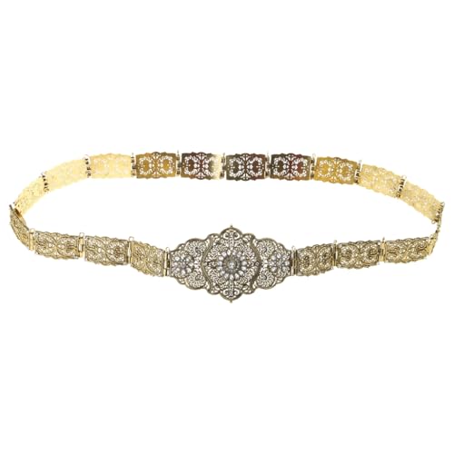Ceinture en métal cristal paillettes avec ornements de fleurs pour une allure royale