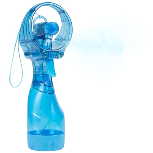 O2COOL Deluxe Handheld Battery Powered Water Misting Fan with Wrist Wrap (Aqua - Light Blue)