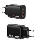 Verbatim – Verbatim Essentials GaN Ladegerät 65W 2X USB-C USB-A PD 3.0 